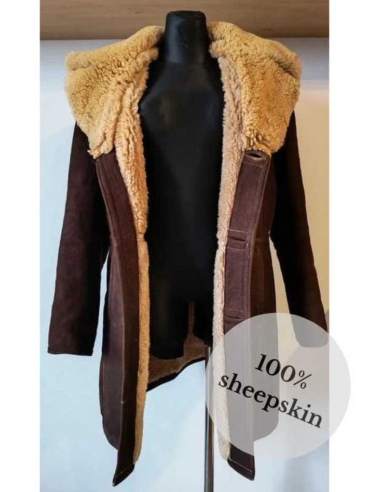 kożuch męski vintage prl z czapką