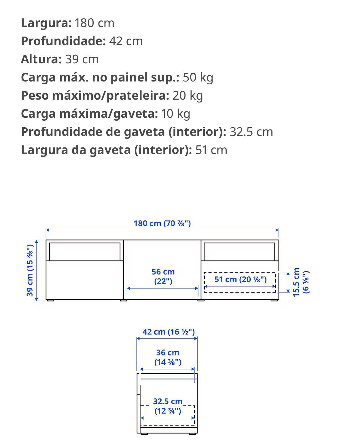 Vendo móvel de tv do IKEA, com duas gavetas e uma porta.