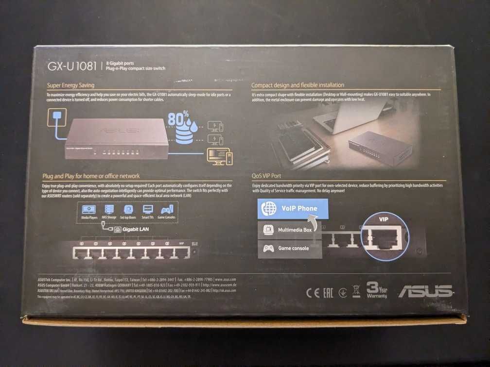 Switch sieciowy ASUS GX-U1081 / NOWY