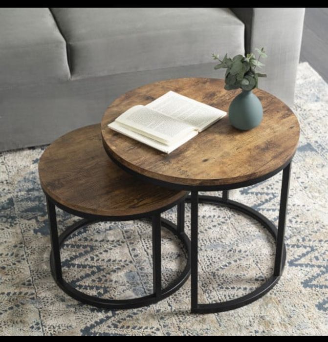 Nowy zestaw komplet stolików kawowych stolik boczny rustykalny loft