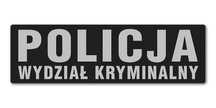 Emblemat POLICJA WYDZIAŁ KRYMINALNY odblaskowy na rzepie 31 x 10 cm