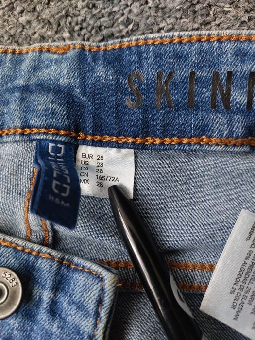 Spodnie jeans H&M Divided rozm. 28 skinny fit biker denim pants