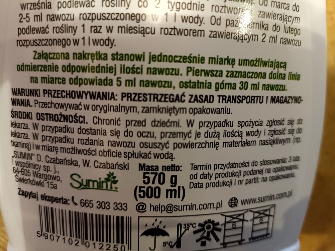 Nawóz do palm, juk i dracen 0,5 L