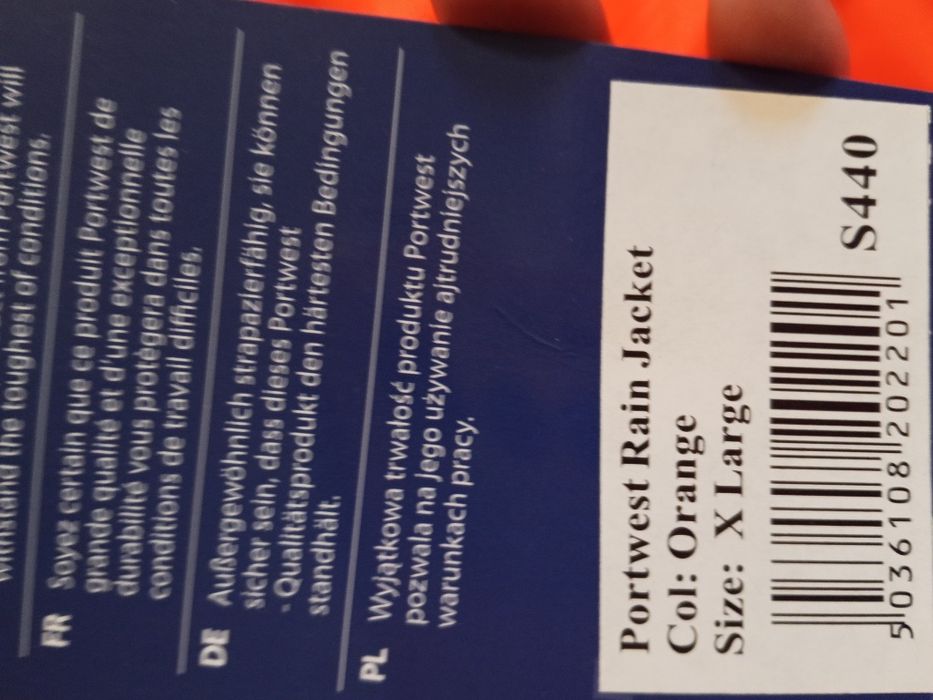 Sztormiak kurtka przeciwdeszczowa przeciwwiatrowa robocza XXL NOWA