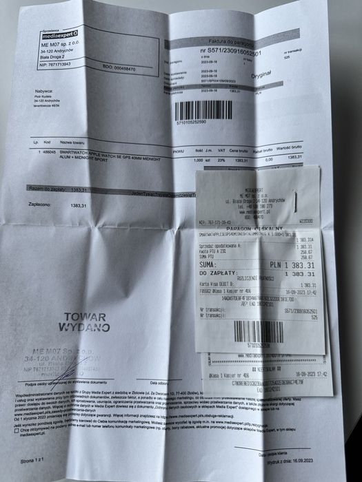 Apple watch SE 2 generacji 40 mm