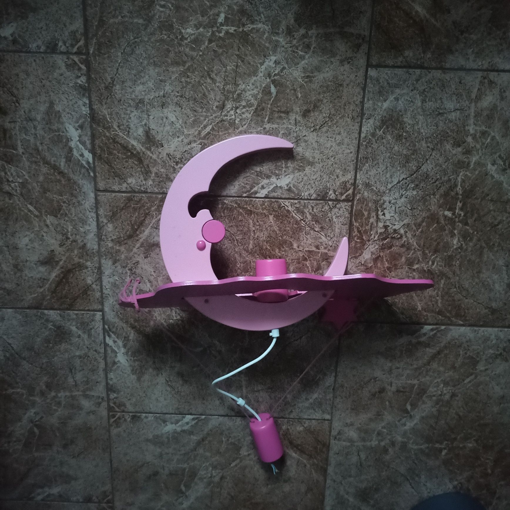 Klik Księżyc Lampa Wisząca 1 Płomienna Różowa