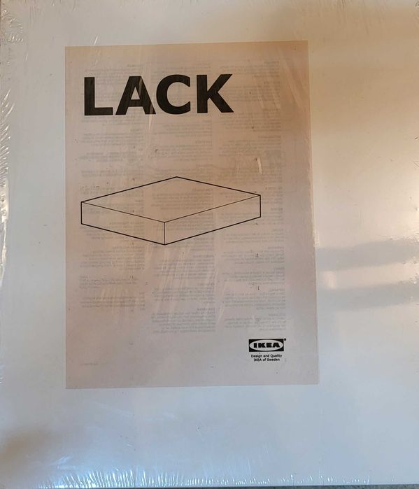 IKEA Polka LACK Biała Czarna zestaw 30x26 cm ukryte mocowanie.