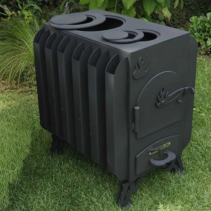 Піч буржуйка з вторинним допалом і варильною поверхнею, сталь 4мм