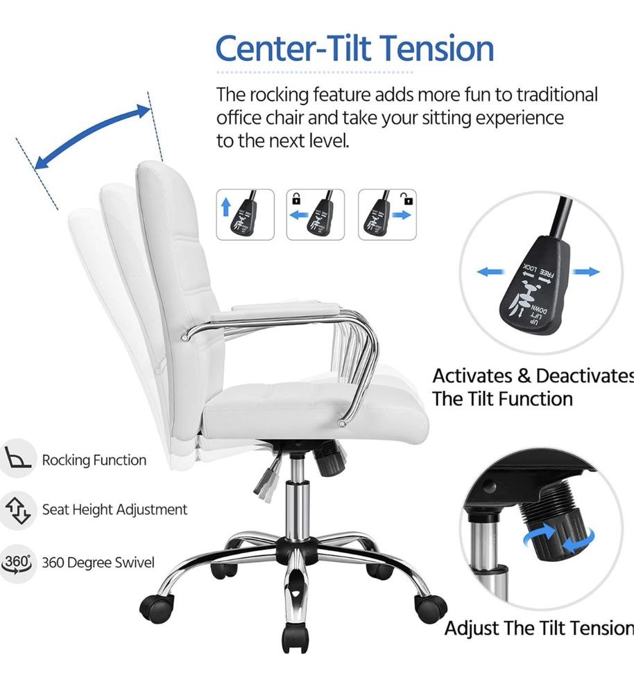Krzesło biurowe ergonomiczne białe