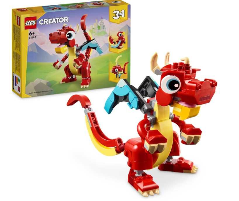 LEGO Creator 31145 3w1 Czerwony smok, rybka, feniks.