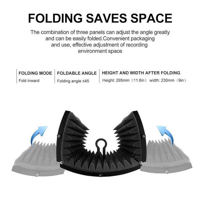 Aokeo Osłona izolacyjna, profesjonalna osłona mikrofonu, składany.