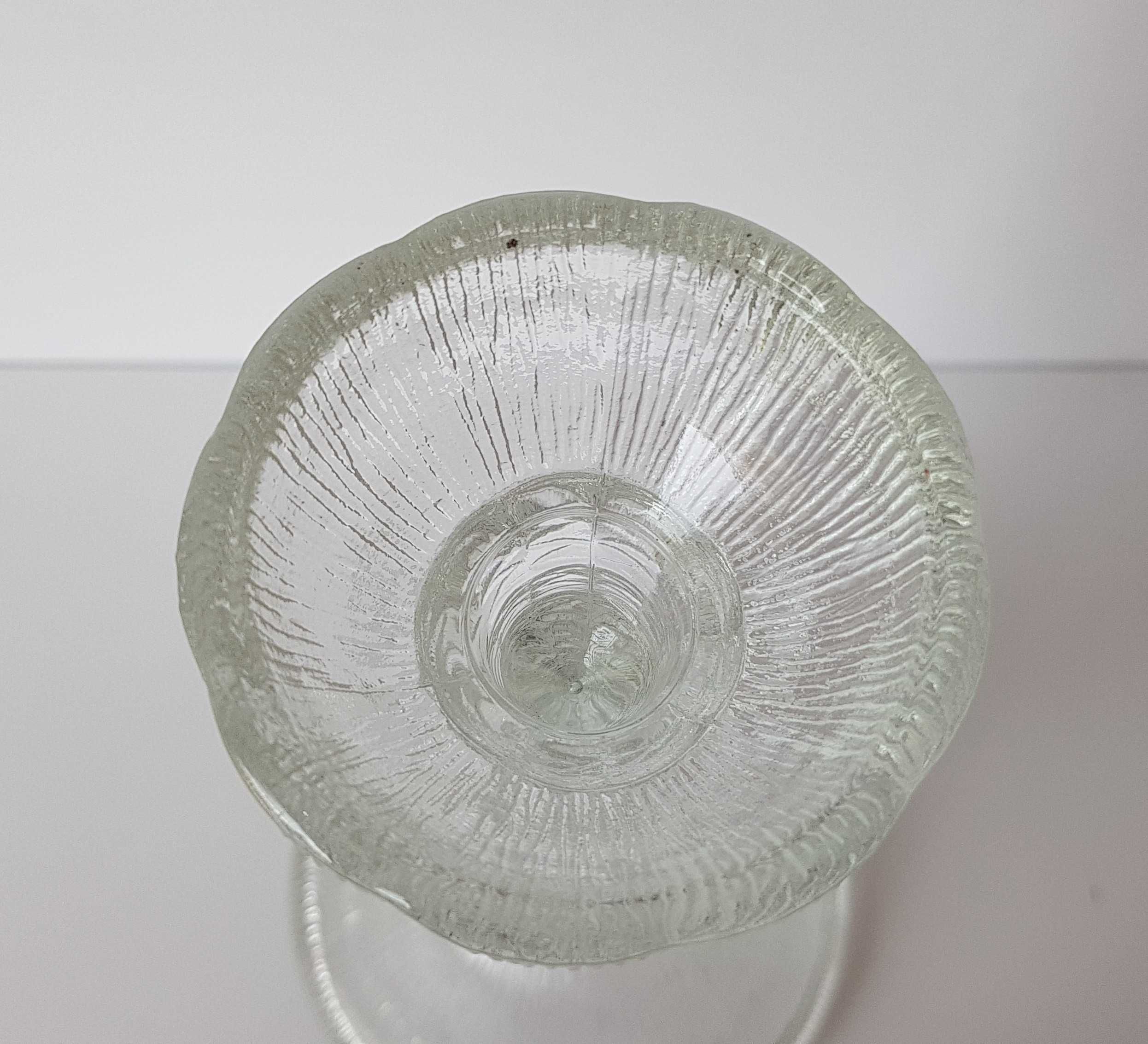 Świecznik kolumnowy / lichtarz Cora (ok. 22,2 cm), Ząbkowice szkło PRL