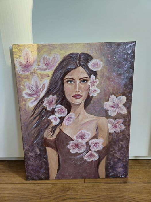 Obraz portret ręcznie malowany akryl na płótnie