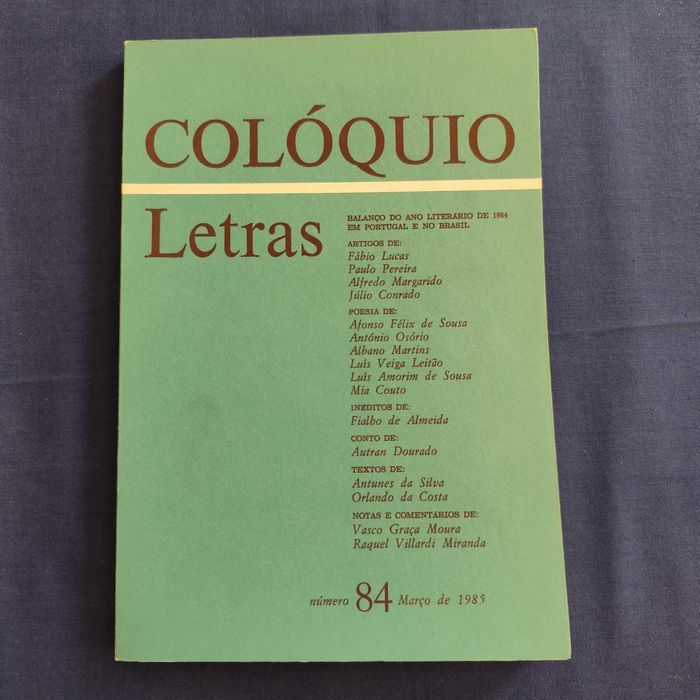 Revista Colóquio Letrsa 84 - Março 1985