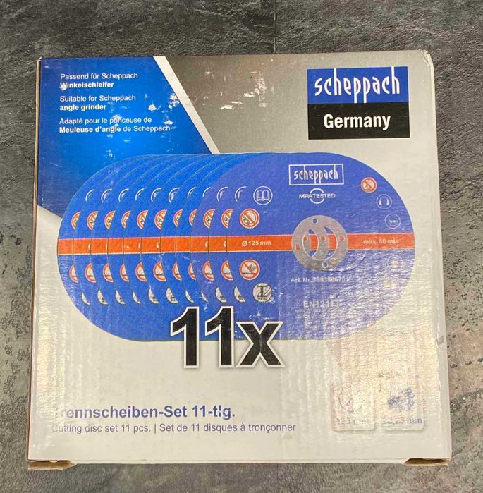 Набір відрізних дисків Scheppach 125 мм — 11 шт для болгарки