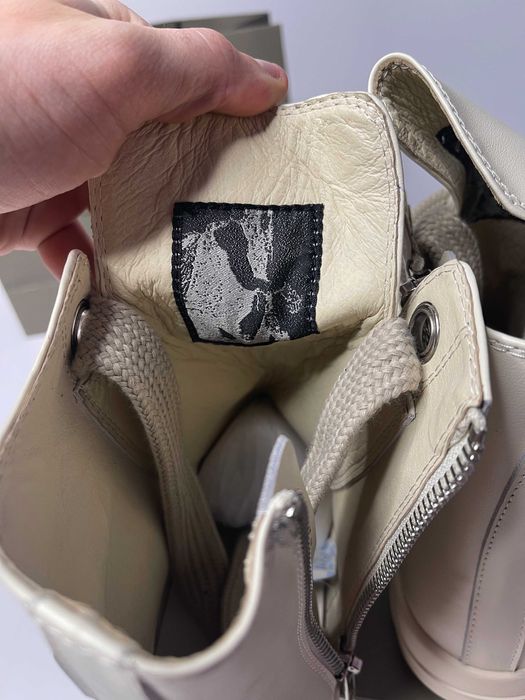 Кеди Rick Owens GEOBASKET кеды кроссовки белые jumbo lace laces 43 42
