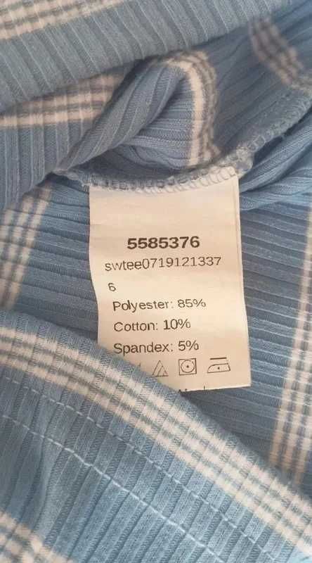 Koszulka top w paski z kołnierzykiem Shein r.Xs