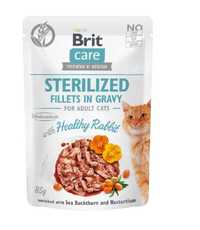 Brit Care Cat Pouches SterilizedFillets 10x85g kurczak I krolik