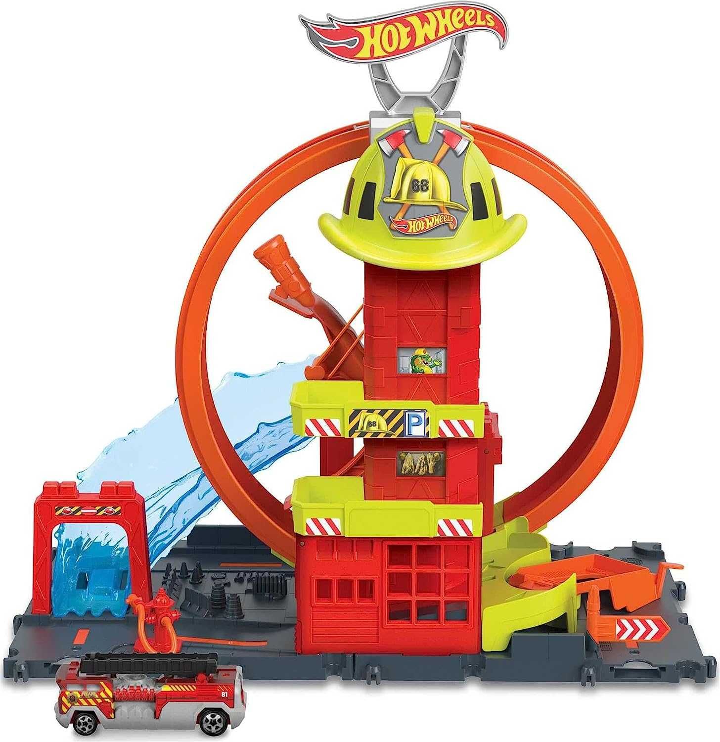 Трек Хот Вілс Супер петля з пожежною станцією Оригінал Hot Wheels