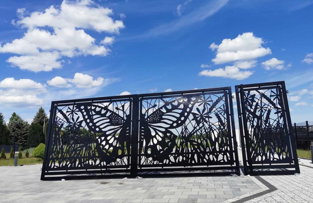 Brama z furtką kpl. ocynk + ral skrzydłowa wypalana przesuwna słupek !