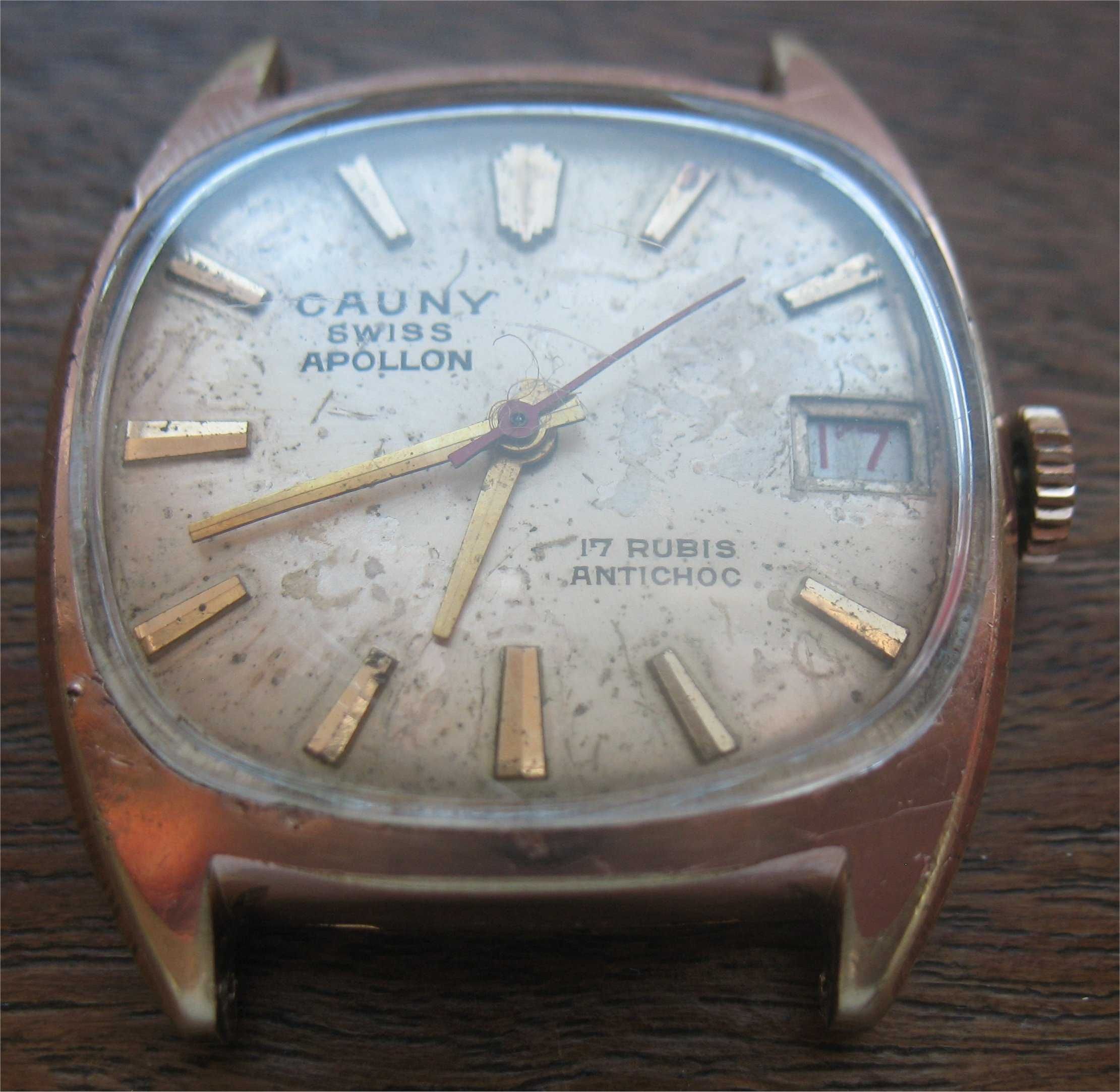 Relógio Vintage de Corda - Cauny Apollon -17 Rubis Incabloc-Swiss Made