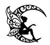 Moon Fairy Figura Ozdobna na ścianę Panel