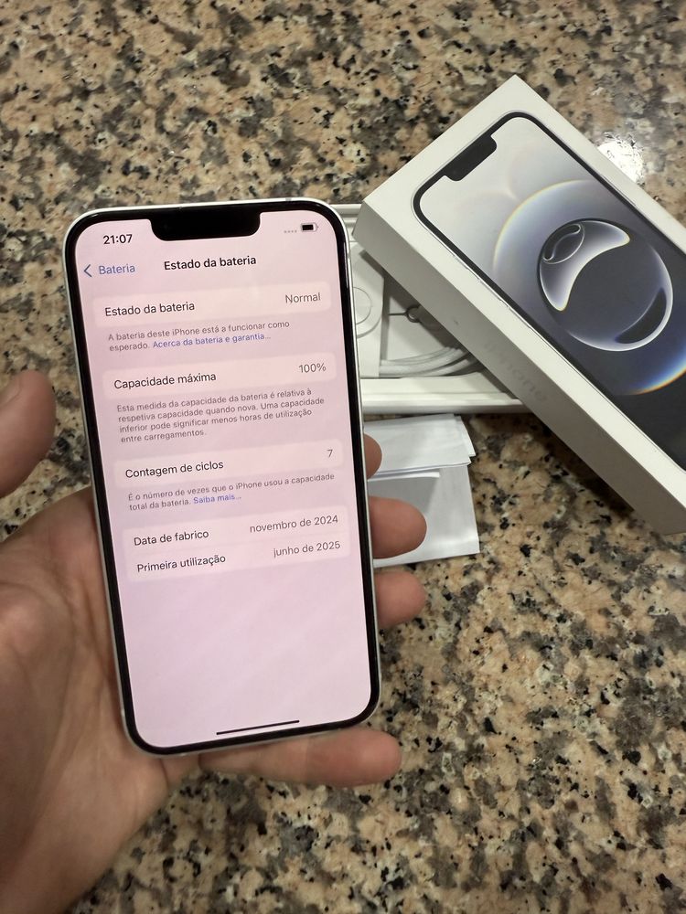 iPhone 16e White 128Gb Novo c/fatura