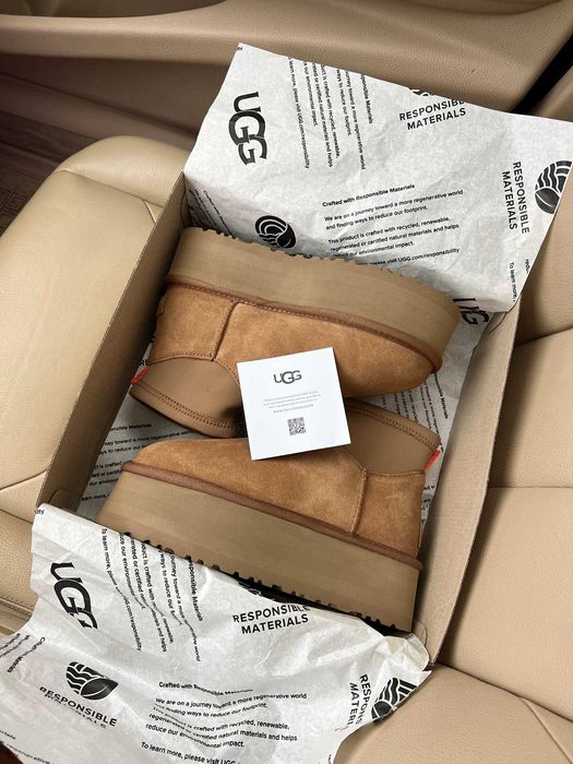 Женские сапоги UGG Classic Mini Dipper Chestnut 36-41 Натур Замша! Топ