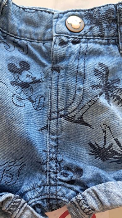 Spodenki krótkie niemowlęce materiałowe myszka Miki Mickey Mouse C&A