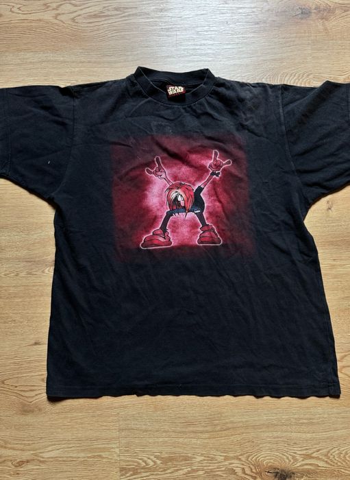 T-shirt męski z nadrukiem rock, czarny, rozmiar M - unikatowy styl