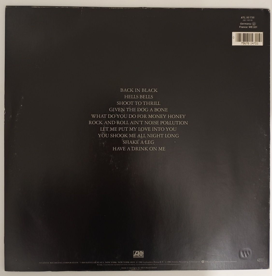 AC/DC Back In Black , The Razors Edge