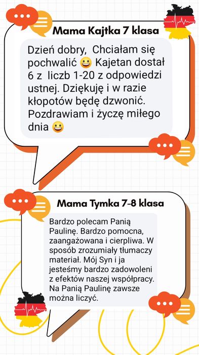 Korepetycje z niemieckiego dla Uczniów 4-8 SP i szkoły średniej