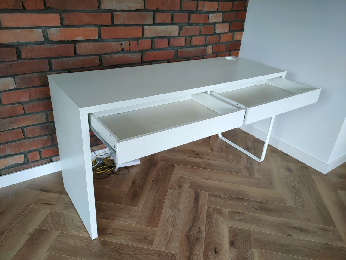 Biurko komputerowe białe z szufladami Ikea