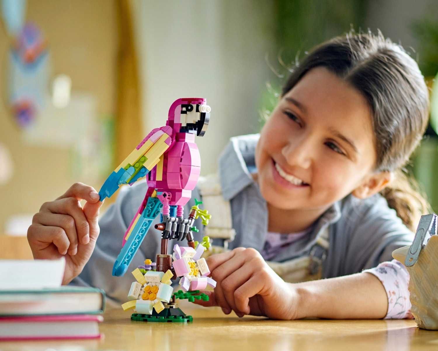 Zestaw LEGO Creator 3w1 Egzotyczna Różowa Papuga dla Dzieci Na Prezent
