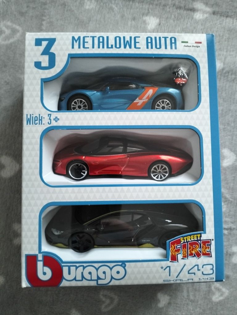 Zestaw Bburago 3 metalowe auta burago samochód auto