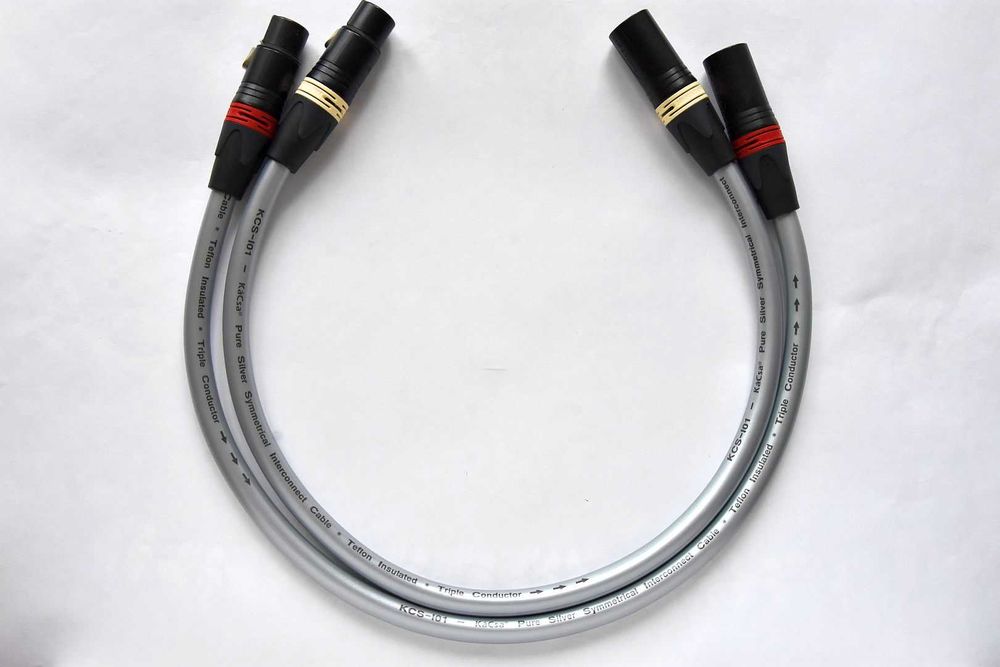 Interkonekt XLR KACSA KCS-I01 PURE SILVER czyste SREBRO Ag OD 30 cm