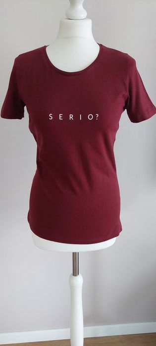 Animush r.S napis "serio?" bordowy T-shirt