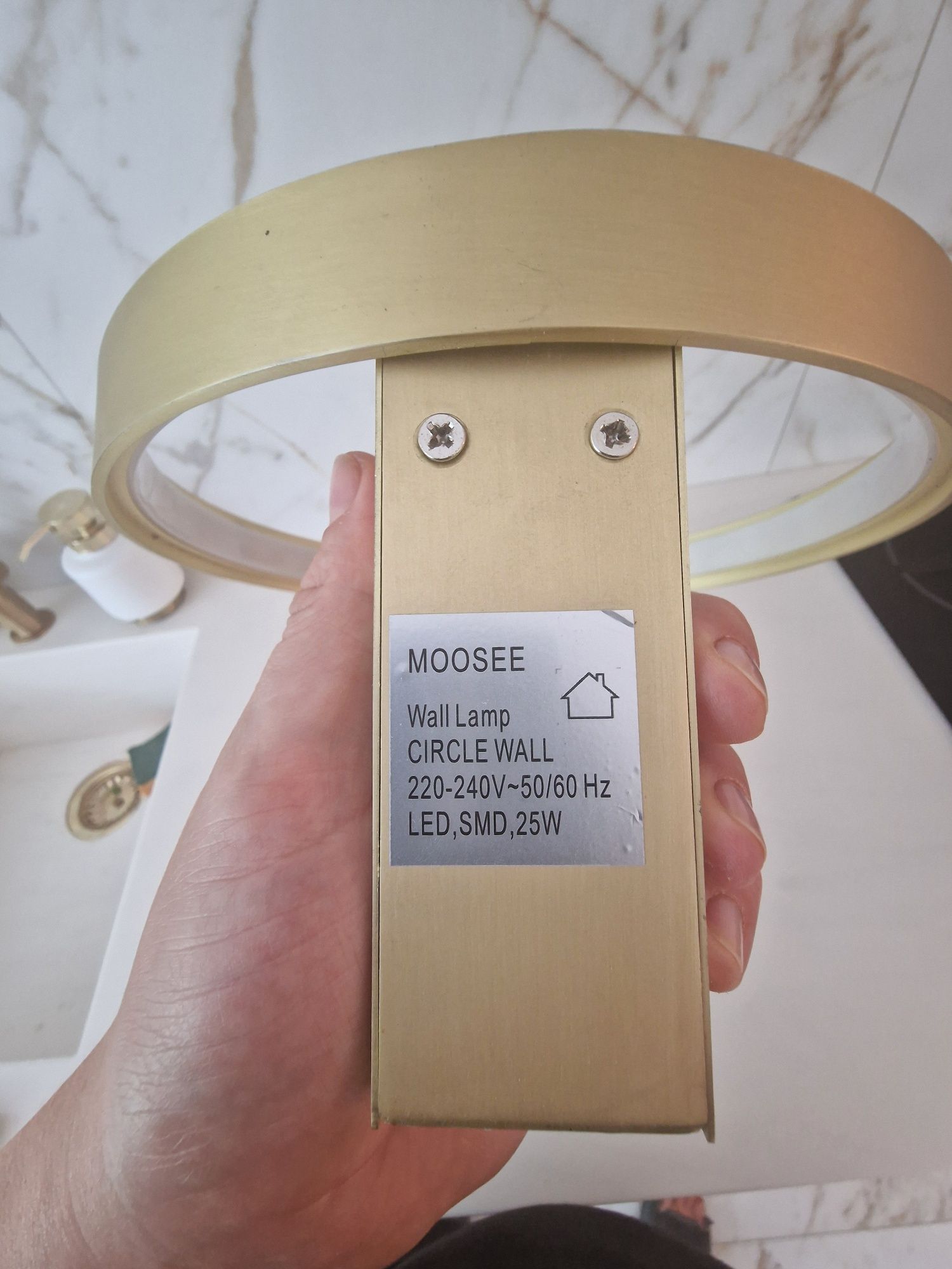 Złota lampa ścienna Moosee Circle LED