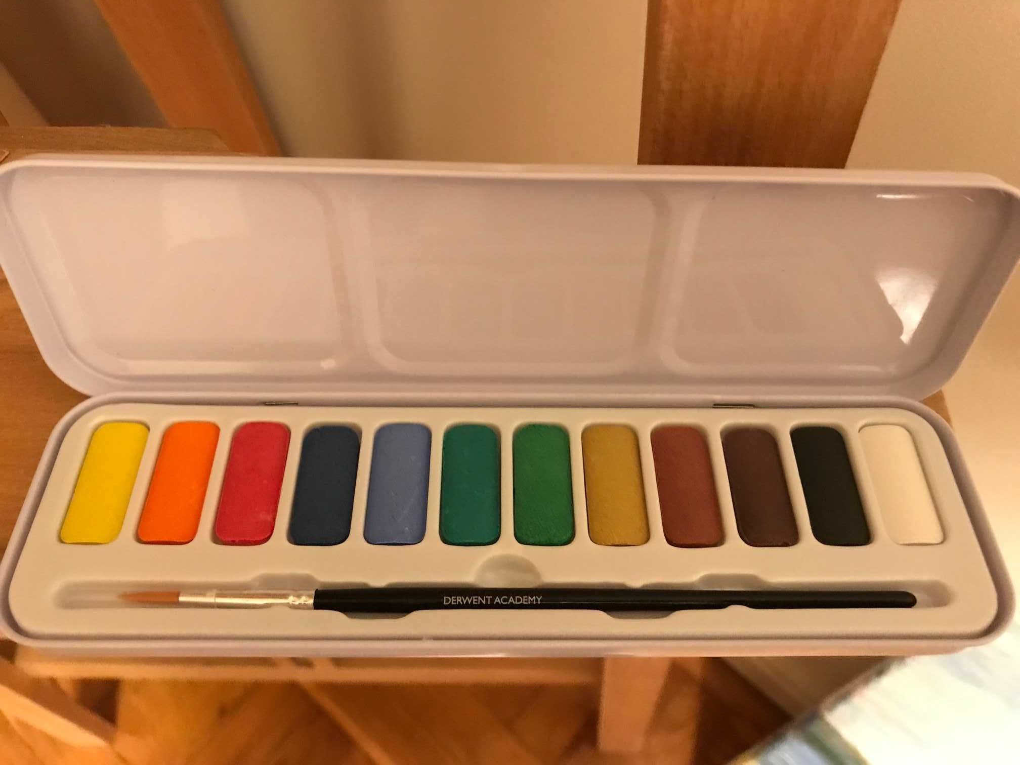 Farby Derwent Academy Watercolour Pan Set 12 kolorór