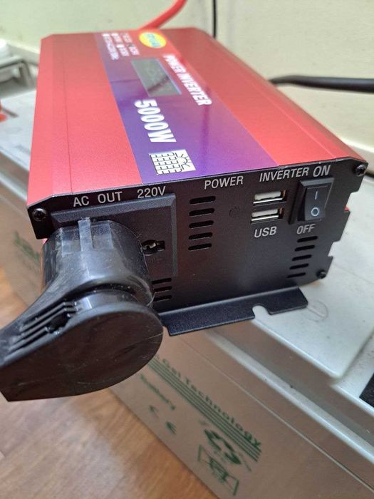 Инвертор 5000W Перетворювач 12-24V 220V з дисплеєм. Інвертор для дому