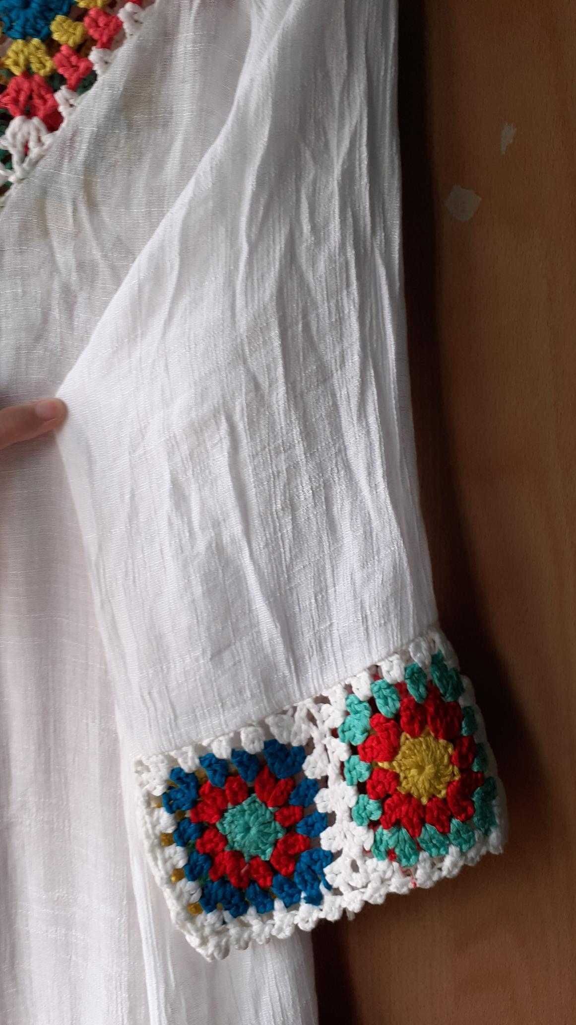 Túnica fresca com macramé M/L