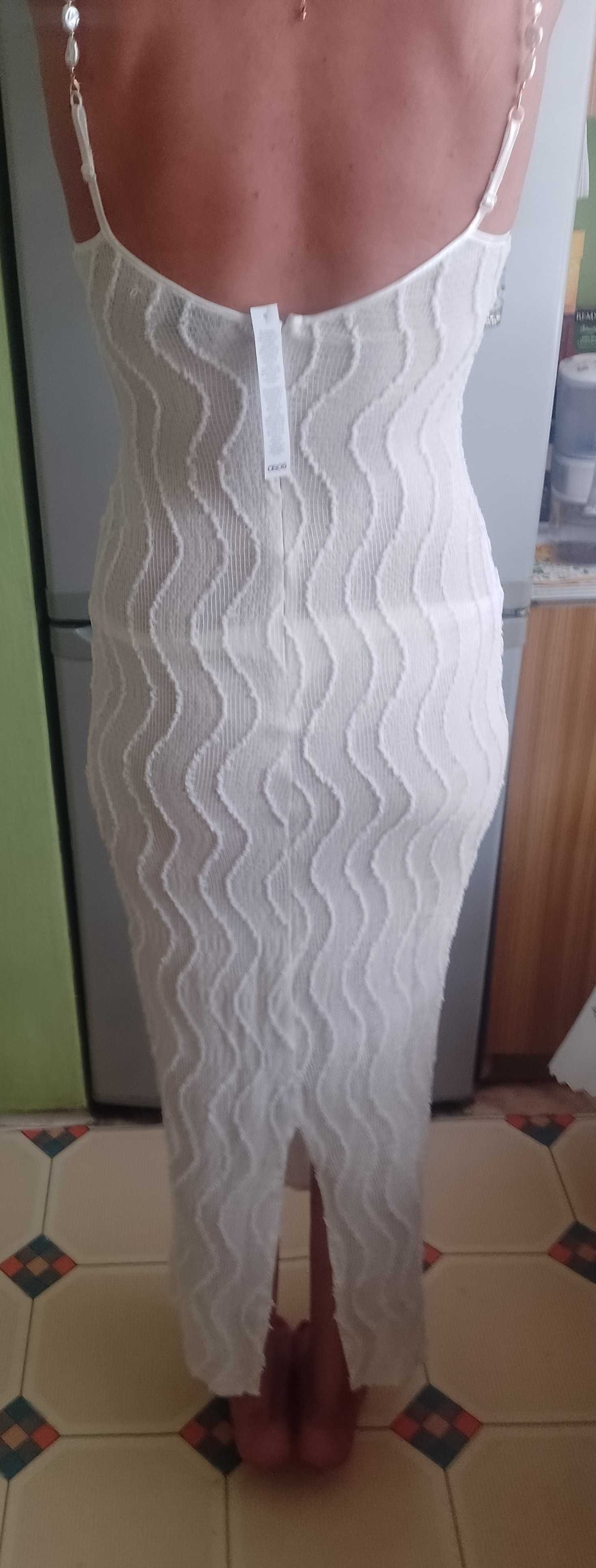 (38/M) ASOS/ Długa, bogato zdobiona sukienka ołówkowa z Londynu, NOWA