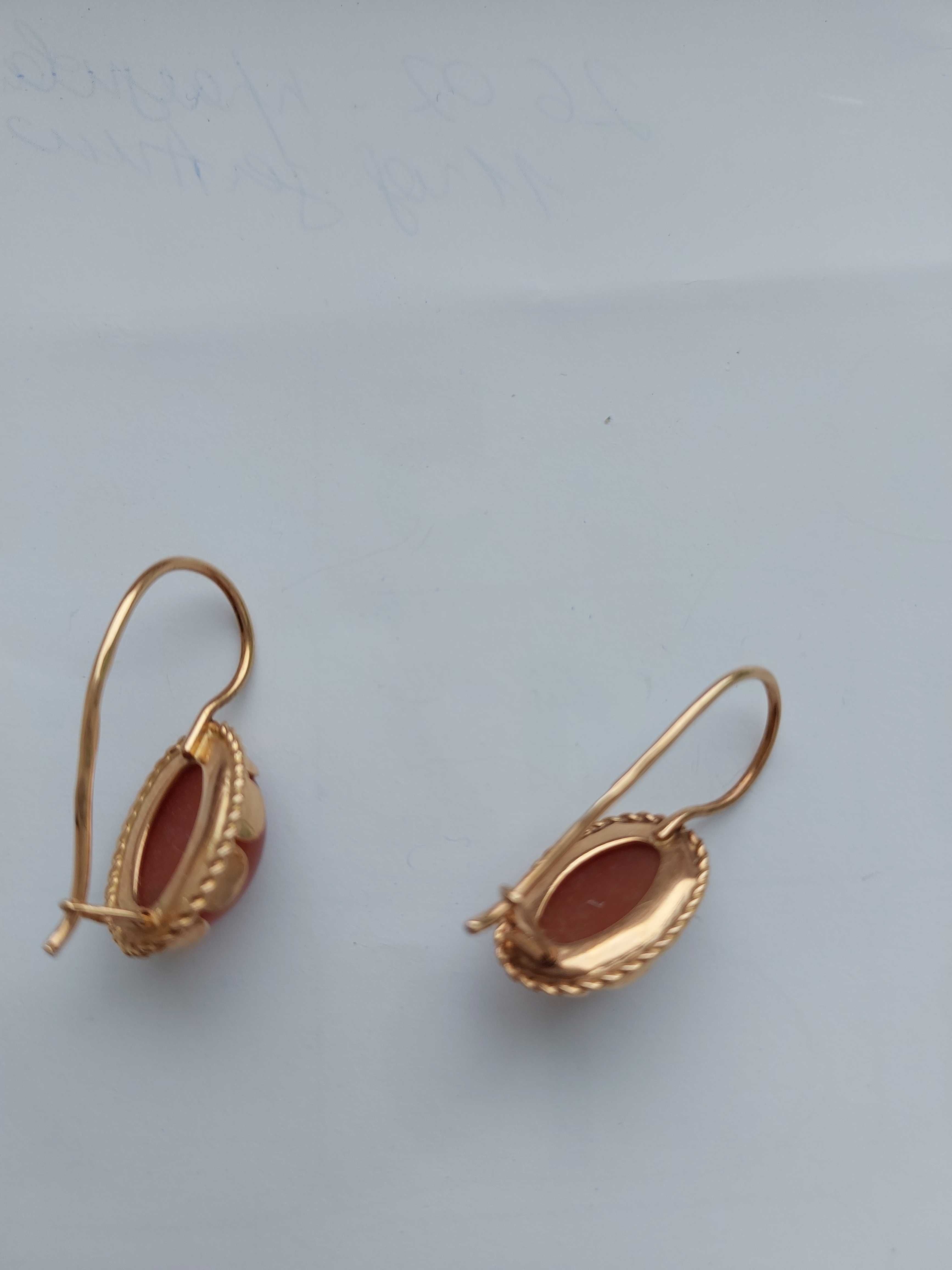 Сережки з сердоліком 583 золоті