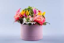 Dekoracje ze sztucznych kwiatów FLOWER BOX ze sztucznych kwiatów