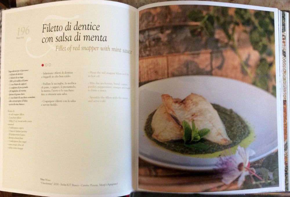 Livro de culinária de comida Siciliana em Italiano e Inglês