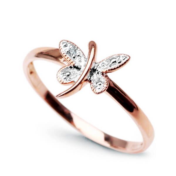 złoty pierścionek staviori z diamentem