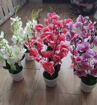 3 duże białe storczyki kwiaty sztuczne orchidea