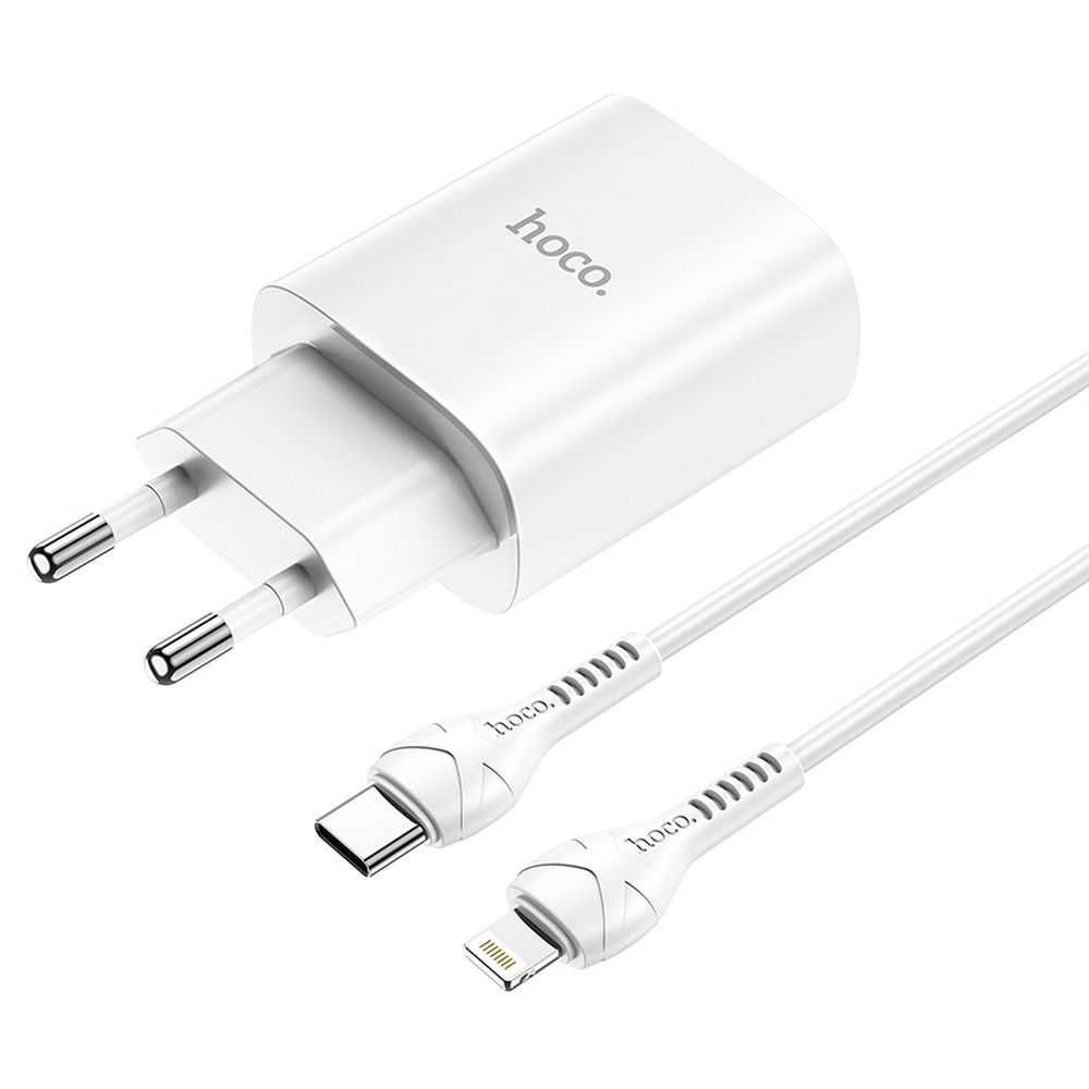 Ładowarka sieciowa USB-C Typ-C + kabel Typ C na Lightning 20W Hoco
