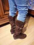 buty zimowe damskie skórzane kozaki 39 .wkładka 25 cm wysokie ocieplon