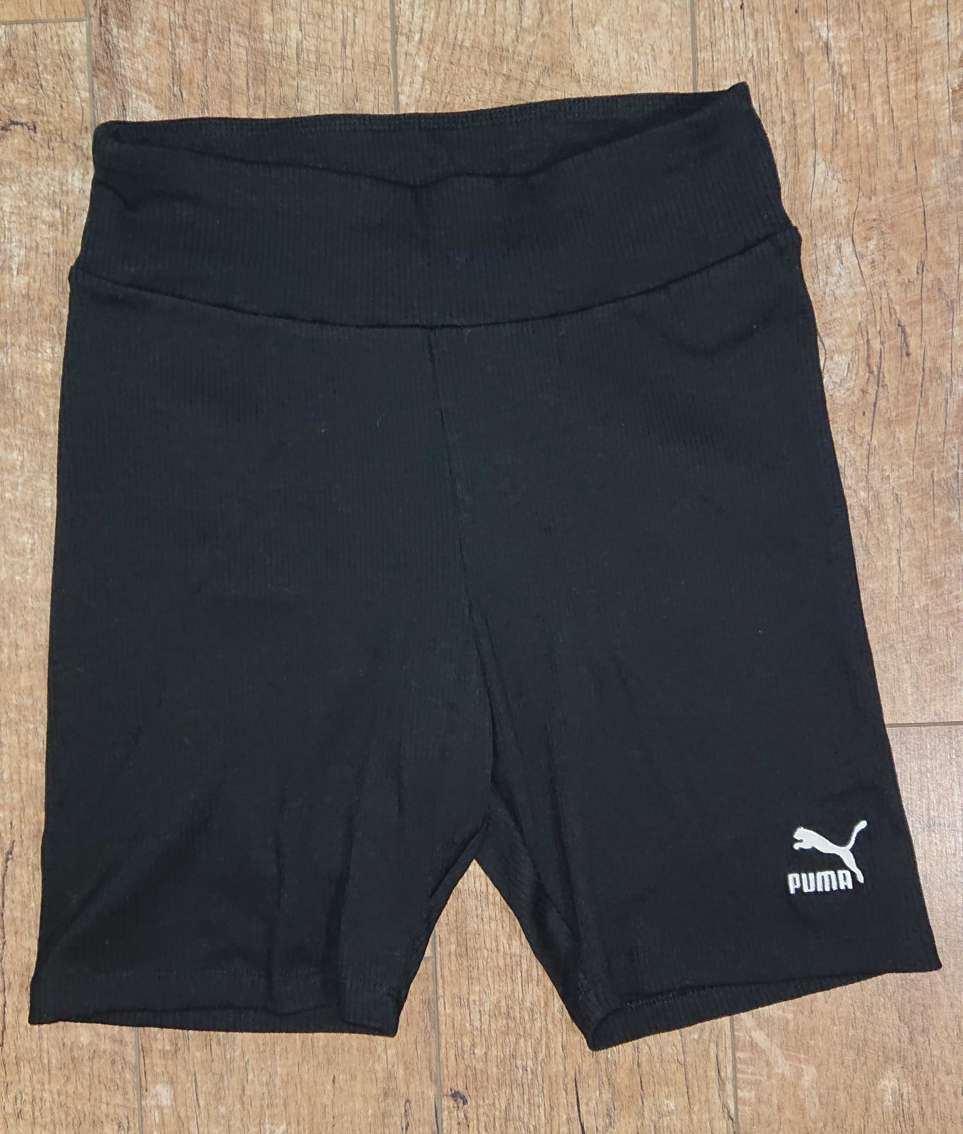 13. Puma Classics Ribbed Damskie Krótkie Legginsy, Czarne Kolarki